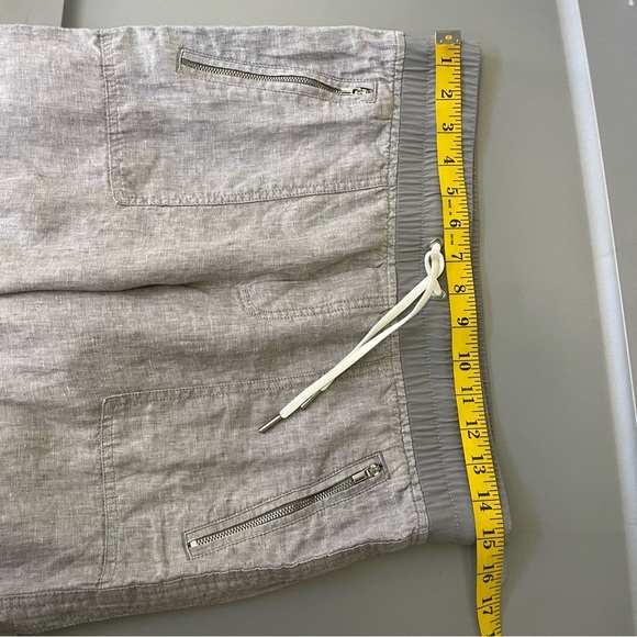 Athleta Women’s 6 Pull On Elastic Waist Gray Linen Wide Leg Pants Comfort Travel - Picture 8 of 12